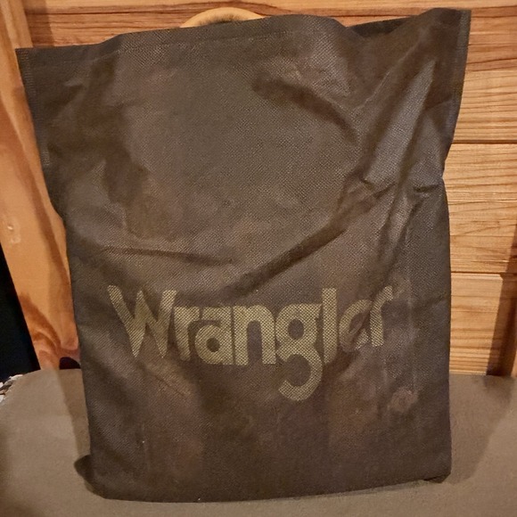 Wrangler Southwestern Aztec Print Canvas Tote Crossbody Bag Blue & Mustard New - Picture 9 of 10